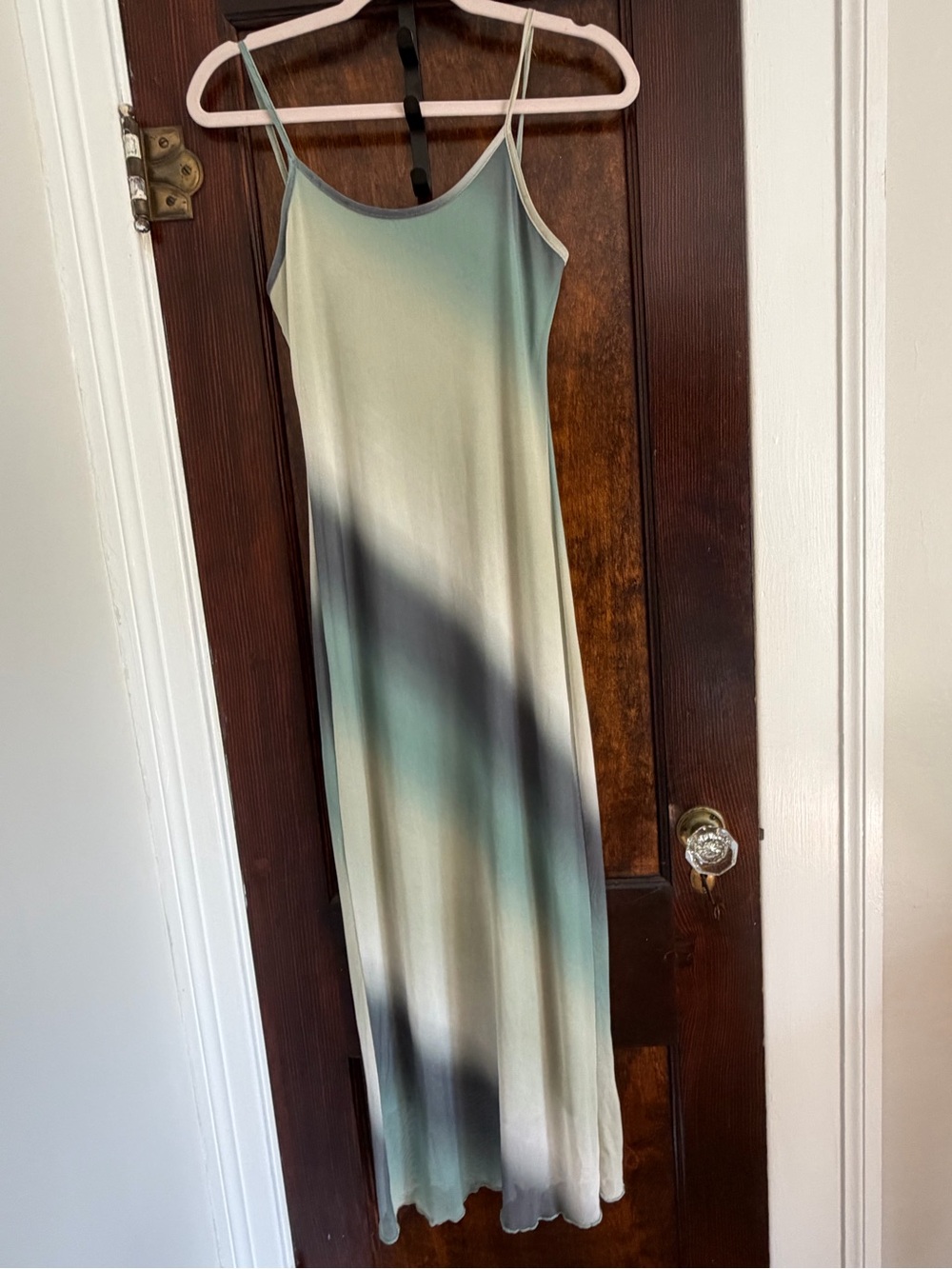 See You Monday Sage and Cream Ombre Spaghetti-Strap Maxi Dress